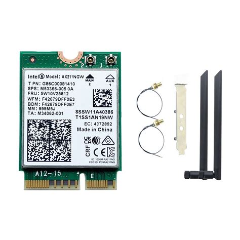 Intel AX211 Wi-Fi 6E Tri-Band M.2 CNVio2 2230 Network Card (w/ external ...