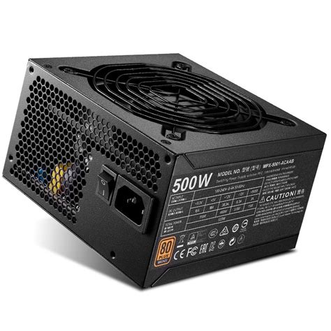 Cooler Master PC PSU Computer Power Supply Rated 500W 500 Watt 12cm Fan