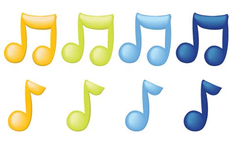 color music notes clipart - Clipground