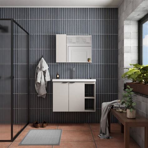 Gabinete Para Banheiro Em Madeira Lavatório Aster Nude Leroy Merlin