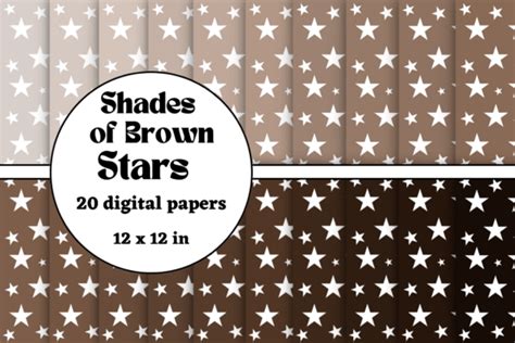 Shades of Brown Stars Digital Papers Graphic by lam designs · Creative ...