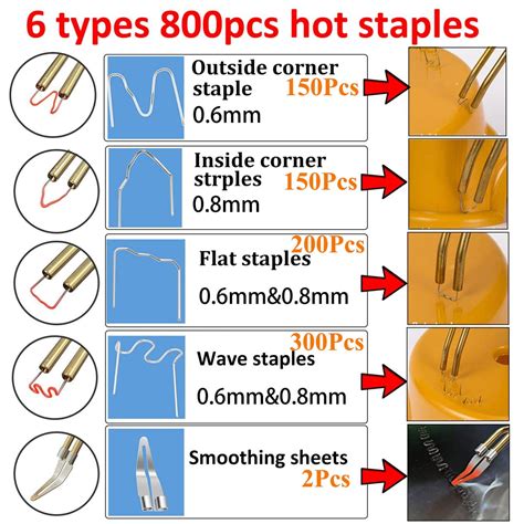 W Upgraded Plastic Welder Plastic Welding Kit Pcs Hot Stapler Plastic Repair Kit In