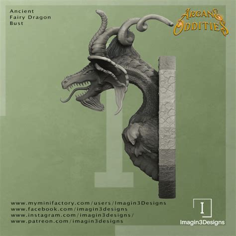 3d Printable Ancient Fairy Dragon Bust By Imagin3designs