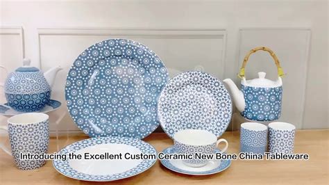 Hot Sale Blue And White Porcelain Tableware New Bone China Dinner Sets Cup And Saucer Restaurant