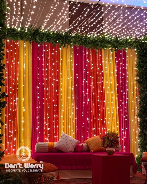 Simple Stage Decoration For Mehndi Shelly Lighting