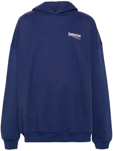 Balenciaga Political Campaign Hoodie Blue Farfetch