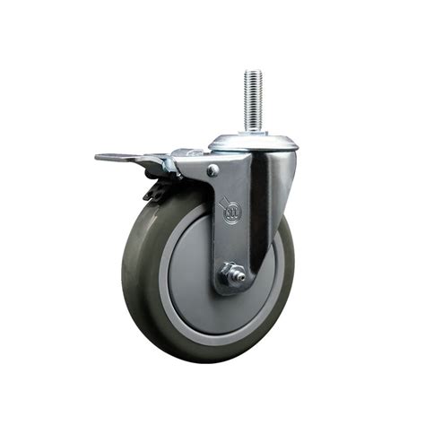 Service Caster 5 Inch Poly Wheel Swivel 5 8 Inch Threaded Stem Caster