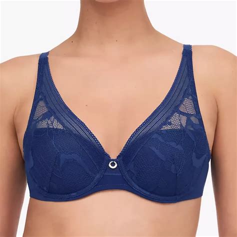 Chantelle True Lace Plunge Spacer Bra Navy Style 11M20 Lingerie