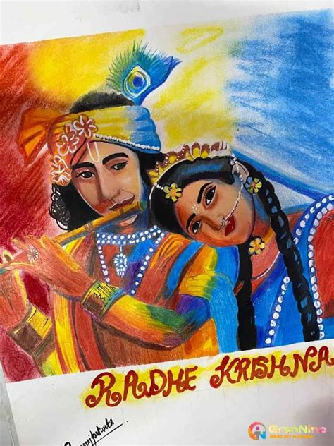 Painting Of Radha Krishna Painting In Pencil Grannino