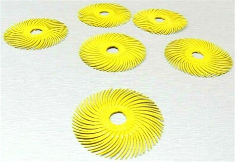 3m Radial Bristle Disc 3 80 Grit Yellow With 14 Mandrel 6 Brushes