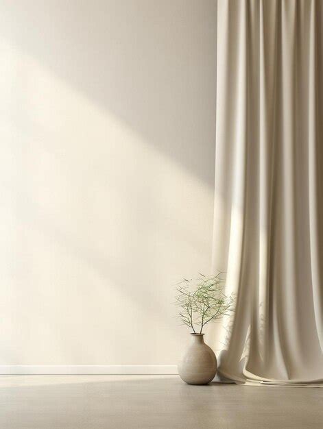 Premium Photo | Elegant neutral beige empty room design interior