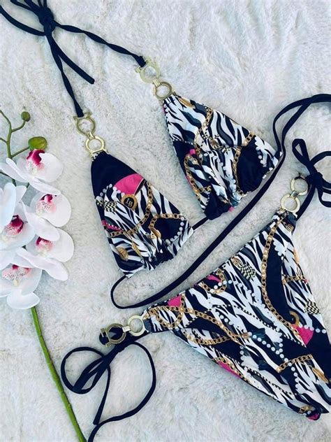 Str J K Pielowy Dwucz Ciowy Bikini Modny Seksowny