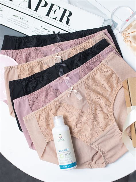 COMBO 6 Quần Lót Premium Bikini Lưới Phối Ren Trà My