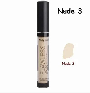 CORRETIVO LIQUIDO FLAWLESS NUDE 3 RUBY ROSE Ateliê da Make Cosméticos