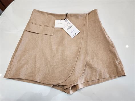 Short Saia Linho Zara Tam M Shorts Feminino Zara Nunca Usado