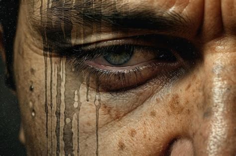 premium photo photo  crying sad person  tears minimal