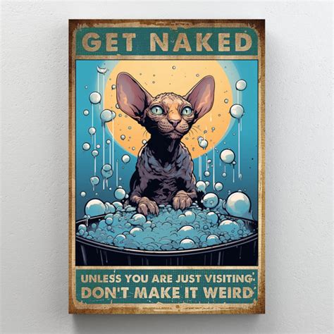 Trinx Illah Sphynx Cat Get Naked Piece Rectangle Graphic Art Print On Wrapped Canvas Wayfair