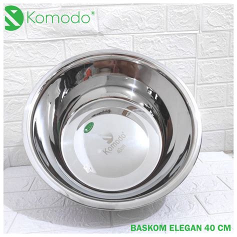 BASKOM ELEGANT KOMODO 40 CM STAINLESS TEBAL SOP KUAH MANGKOK MIXING