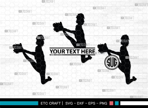 Cheer Monogram, Cheer Silhouette Graphic by Pixel Elites · Creative Fabrica