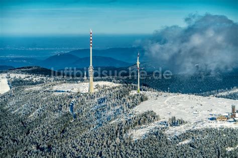 Seebach Von Oben Winterluftbild Funkturm Und Sendeanlage Auf Der