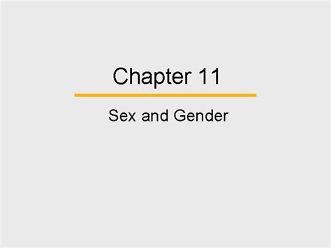 Chapter Sex And Gender Chapter Outline Sex