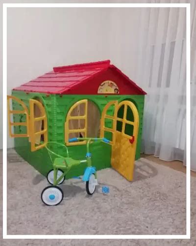 Пластиковый домик для детей со шторками, детский игровой домик для ...