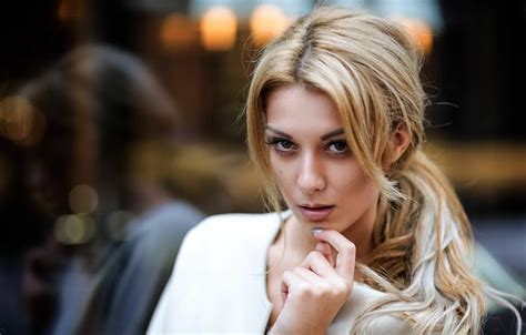 Wallpaper Look Pose Model Portrait Makeup Hairstyle Blonde Beauty For Mobile And Desktop