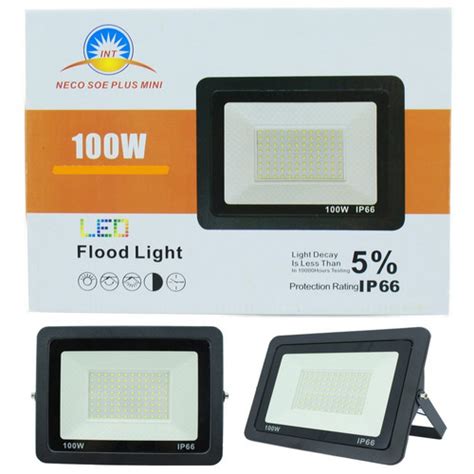 Jual Lampu Sorot Led 100 Watt Flood Light Ip66 Garansi 1 Tahun Warm White Kota Surabaya