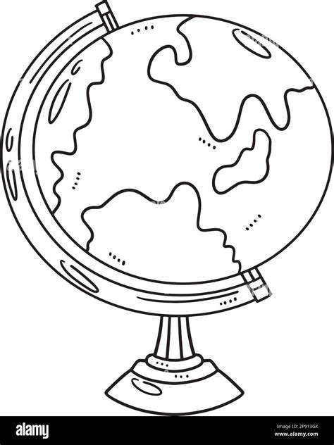 Globe Isolated Coloring Page for Kids Stock Vector Image & Art - Alamy 