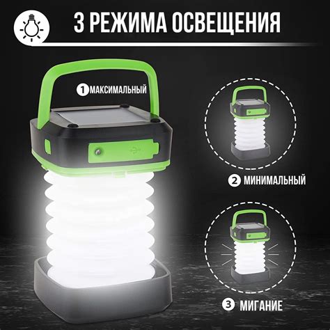 Купить Складной фонарь-лампа с ручкой для кемпинга на солнечной батарее ...