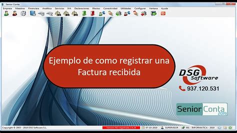 Tutorial Cómo Registrar Facturas En Seniorfactu Y Seniorconta Dsg Software Sl Youtube