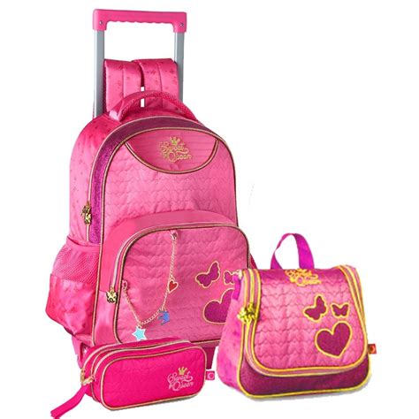 Kit Mochila Lancheira Estojo Escolar Menina Sweet Queen R 249 99