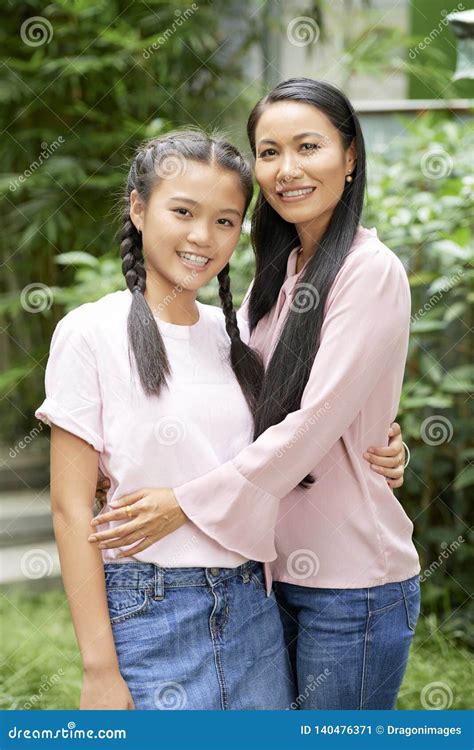 Asian Teenage Girl With Mother Stock Image Image Of Lifestyle Mature