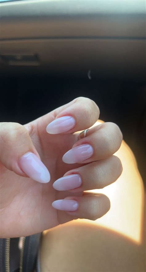 ALMOND GEL NAILS PINKY NUDE Rounded Acrylic Nails Nails White Acrylic Nails