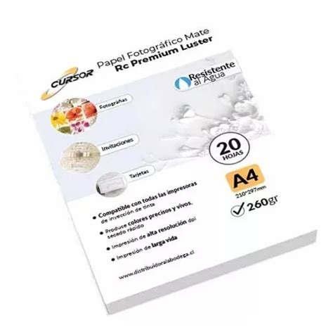 Papel Fotográfico Premium Rc Satin Luster A4 260 Gr 20hojas Cuotas