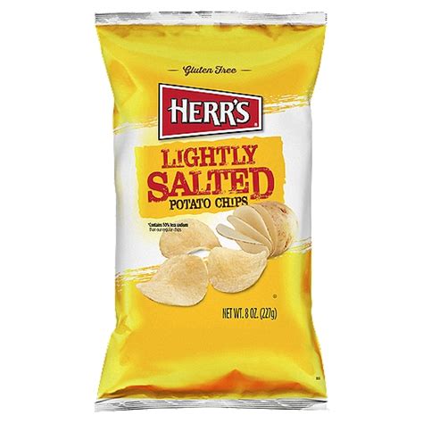 Herrs Lightly Salted Potato Chips 8 Oz