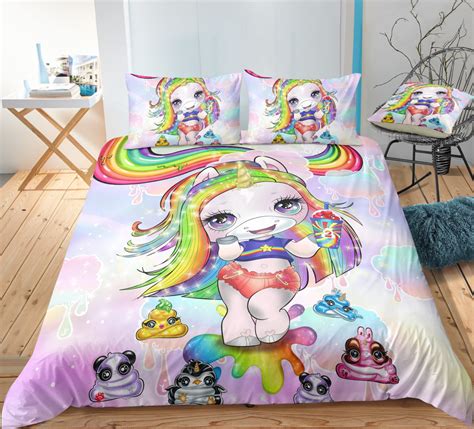 Rainbow Unicorn Lady Bedding Set Unilovers