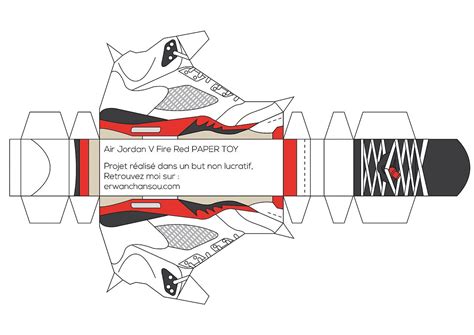 Jordan V Red Fire Origami Paper Toy By Erwan Chansou Sneakers