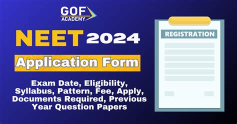 NEET Application Form 2024 UG How To Apply Fee Documents Required