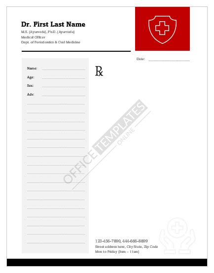 8 Free Doctor Prescription Pad Templates In Ms Word