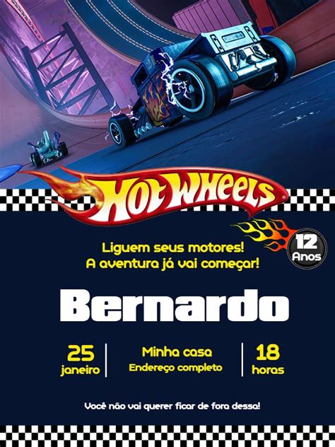 Convite Hot Wheels Edite Gr Tis Nosso Editor Online