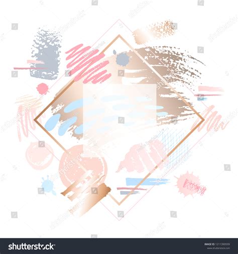 Golden Pink Nude Art Frames Modern Stock Vector Royalty Free
