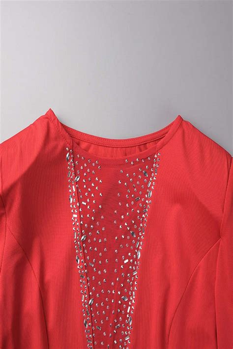 Wholesale Black Sexy Hot Drilling Patchwork Hot Drill O Neck Sheath Dresses K Online