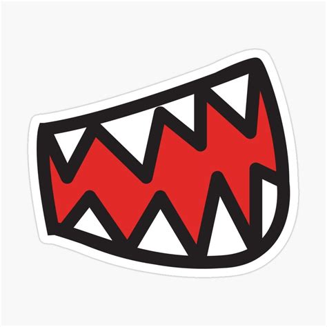 "Laughing mouth Cartoon Sharp Teeth" Sticker for Sale by javes93 en 2024