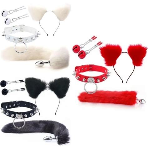 Plug Anal De Aço Raposa Kit Fantasia Gatinho Coleira Sexy Gata Shopee Brasil