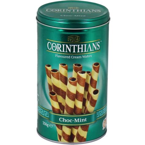 Buy Corinthians Wafer Sticks Chocolate Mint Tin 350g Online At