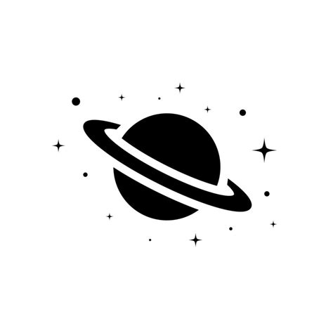 Vector De Icono De Saturno Símbolo De Signo De Planeta Anillo Aislado Sobre Fondo Blanco