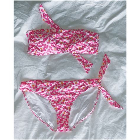 Euc Lilly Pulitzer Pink Polka Dot Bikini Set Gem