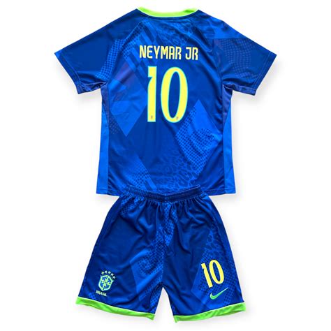 neymar jr  brazil nike    jersey kit youthkids blue