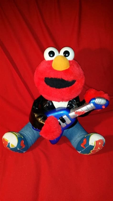 Sesame Street Rock-n-Roll Elmo 1998 TYCO Singing Plush Toy Stuffed ...